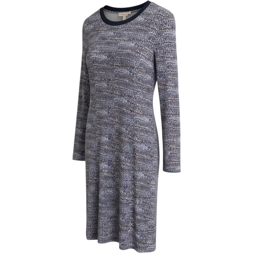 Tory Burch 100% Silk Marbled Feather Print Long Sleeve Shift Dress XL 33423